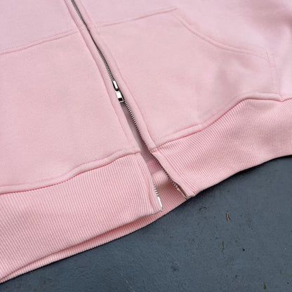 Hoodie Zip /satyn - Roze Evian - UITVERKOCHT