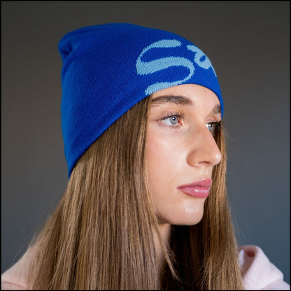 SatynBeanie Blue - Satijn binnen