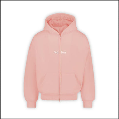 Hoodie Zip /satyn - Roze Evian - UITVERKOCHT